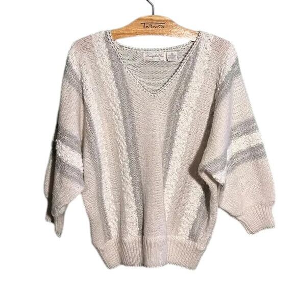 Vintage Margules plus Cream Cable Knit Oversized Sweater Size 2X - Picture 2 of 5